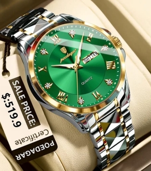 Poedagar 883 Silver Gold Green